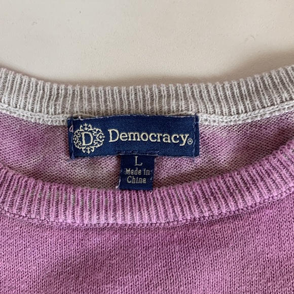 Democracy | tie-dye top with ruffle sleeve, size L - Picture 3 of 4